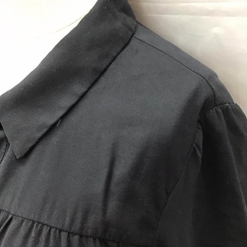 ザラ ZARA ワンピース ひざ丈スカート 7901 355 800 ティアードシャツワンピ 長袖 XL 無地 黒 / ブラック /  レディース USED 古着 中古 10112461