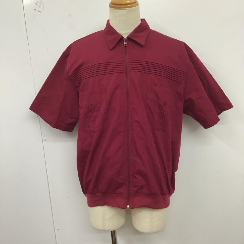 古着 USED シャツ、ブラウス 半袖 半袖シャツ 無地シャツ ポケットシャツ 古着 L 無地 えんじ / ワインレッド /  メンズ USED 古着 中古 10125746