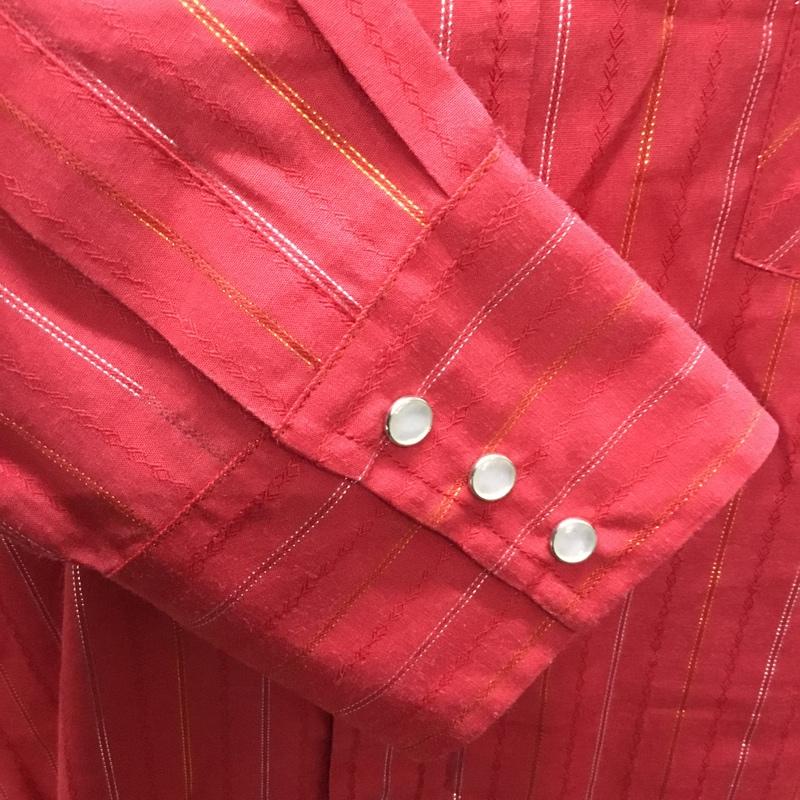 古着 USED シャツ、ブラウス 長袖 長袖シャツ カラーシャツ ストライプシャツ 古着 ヴィンテージ ストライプ えんじ / ワインレッド /  メンズ USED 古着 中古 10111001