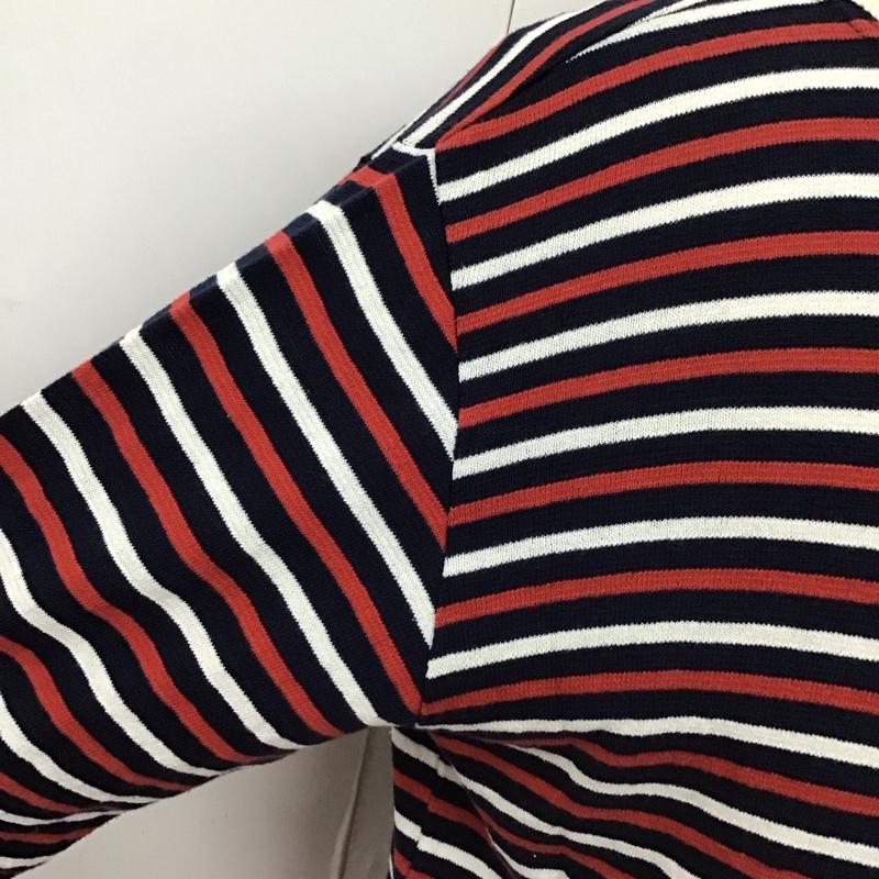 サイラス SILAS カットソー 長袖 10114301 胸ポケット 3 ボーダー柄 白 / ホワイト / X 赤 / レッド / X 紺 / ネイビー /  メンズ USED 古着 中古 10116825