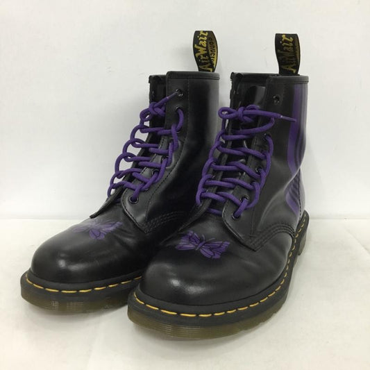 ドクターマーチン Dr.Martens ブーツ ショートブーツ NEEDLES ニードルズ 1460 8ホール UK9 US：10  黒 / ブラック / X 紫 / パープル /  メンズ USED 古着 中古 10147714