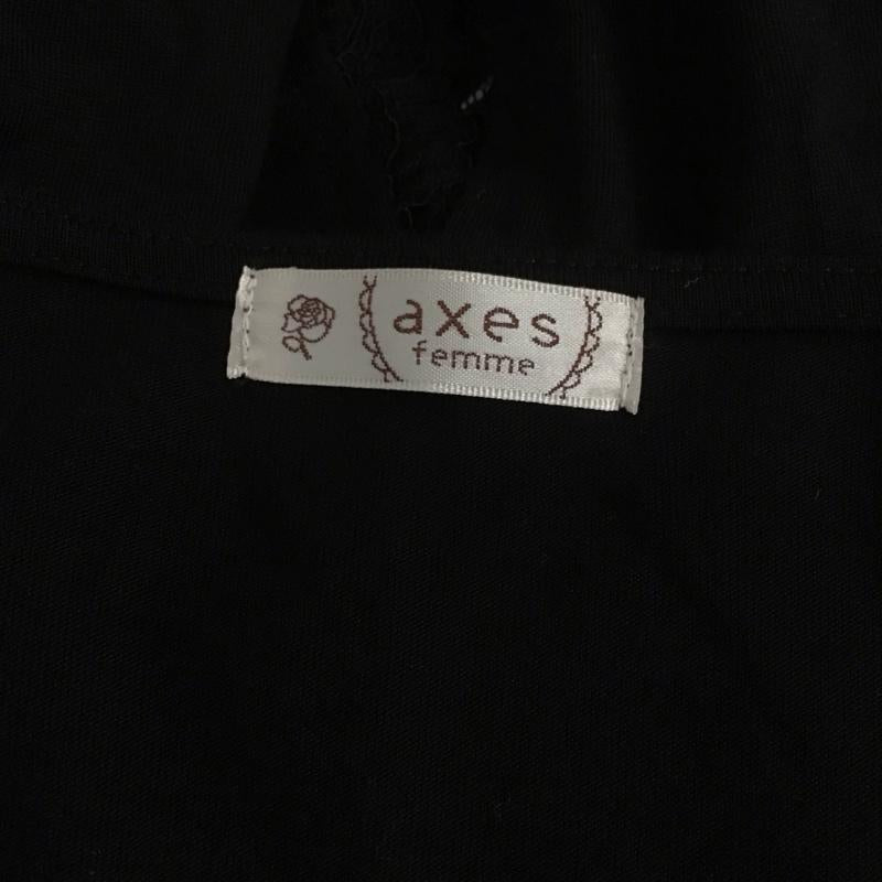 アクシーズファム axes femme カーディガン 長袖 長袖カーディガン 長袖カットソー ノーカラージャケット 前開カーディガン M 花柄 黒 / ブラック /  レディース USED 古着 中古 10113702