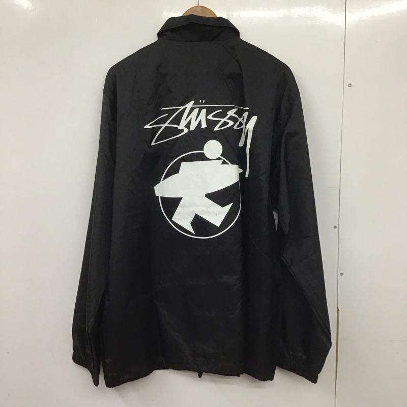 ステューシー STUSSY ジャケット、上着 ジャケット、ブレザー ナイロンジャケット カジュアルジャケット アウター カラージャケット 90s 00s XL ロゴ、文字 黒 / ブラック /  メンズ USED 古着 中古 10138591