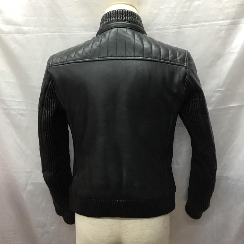 古着 USED ジャケット、上着 ジャケット、ブレザー カジュアルジャケット ノーカラージャケット フェイクレザー kode9 イタリア製 44 無地 黒 / ブラック /  メンズ USED 古着 中古 10116863