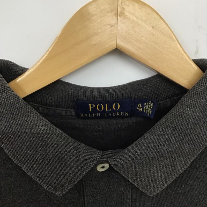 ポロラルフローレン POLO RALPH LAUREN ポロシャツ 半袖 半袖ポロシャツ カラーシャツ 半袖カットソー XL ロゴ、文字 黒 / ブラック /  メンズ USED 古着 中古 10139749