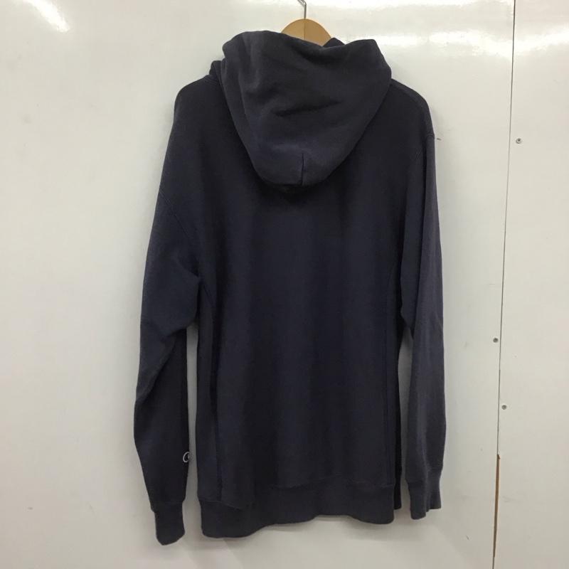 チャンピオン Champion パーカー 長袖 長袖パーカー プルオーバーパーカー スウェット XLARGE L ロゴ、文字 紺 / ネイビー /  メンズ USED 古着 中古 10140141