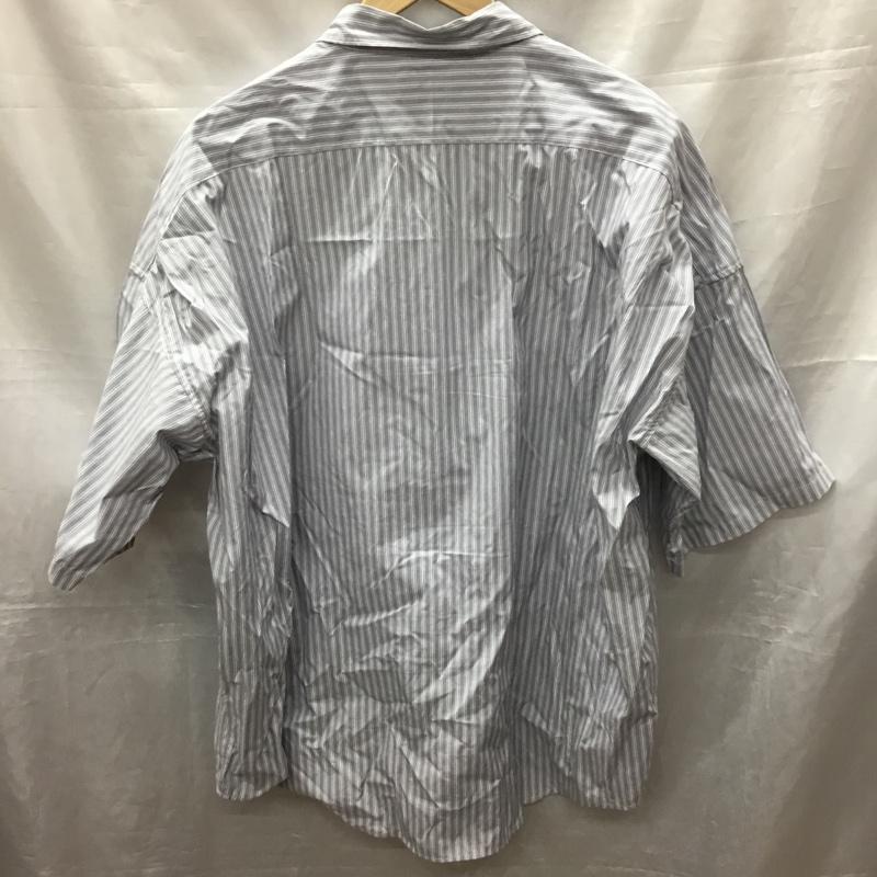 ユーエスポロアッスン U.S.POLO ASSN. シャツ、ブラウス 半袖 SH787 MONO-MART別注 ワンポイント刺繍 XL ストライプ 白 / ホワイト / X 灰 / グレー /  メンズ USED 古着 中古 10117785