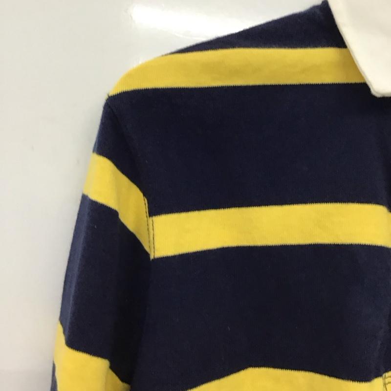 ポロラルフローレン POLO RALPH LAUREN ポロシャツ 長袖 長袖ポロシャツ 長袖カットソー カラーシャツ S ボーダー柄 黄 / イエロー / X 紺 / ネイビー /  メンズ USED 古着 中古 10150261