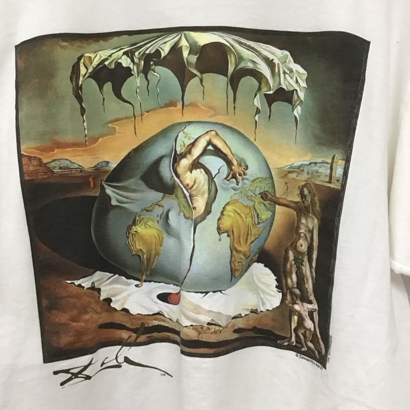 ジャージーズ JERZEES Tシャツ 半袖 半袖カットソー プリントTシャツ クルーネックカットソー salvadordali L プリント 白 / ホワイト /  メンズ USED 古着 中古 10134885