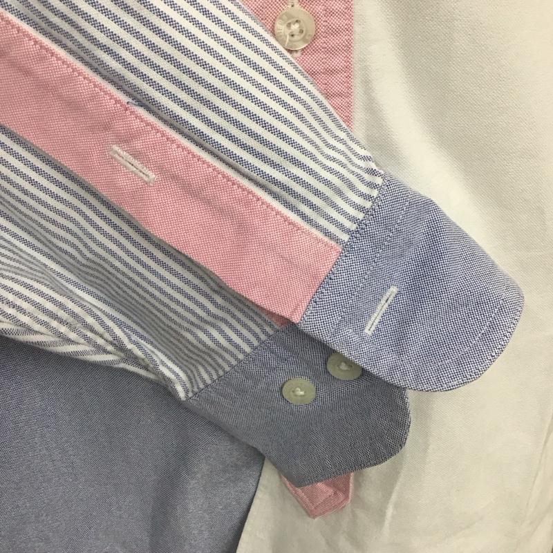ブルックスブラザーズ BROOKS BROTHERS シャツ、ブラウス 長袖 ボタンダウン コットン L ストライプ 白 / ホワイト / X 桃 / ピンク / X 赤 / レッド / X 水色 / ライトブルー /  メンズ USED 古着 中古 10107823