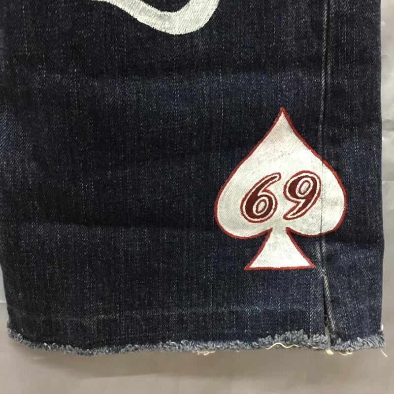 リーバイストラウスアンドコー Levi Strauss & co. パンツ デニム、ジーンズ デニムパンツ ストレートパンツ ワイドパンツ カジュアルパンツ 33インチ プリント インディゴ / インディゴ /  メンズ USED 古着 中古 10114135