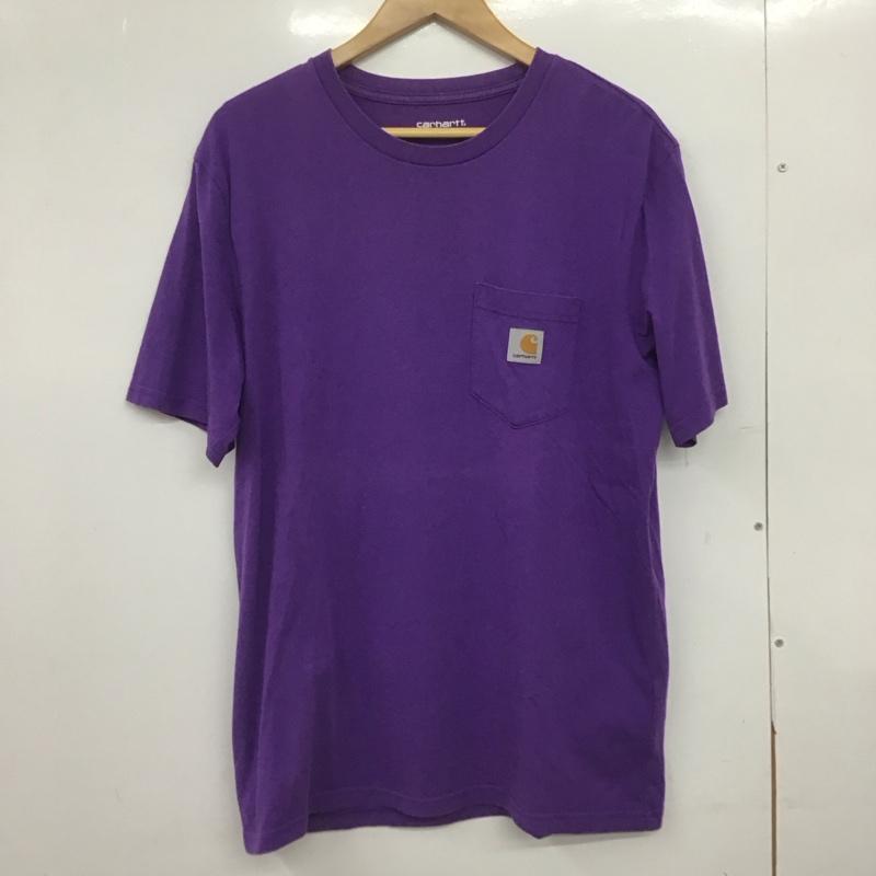 カーハート Carhartt Tシャツ 半袖 半袖カットソー プリントTシャツ クルーネックカットソー M ロゴ、文字 紫 / パープル /  メンズ USED 古着 中古 10148313