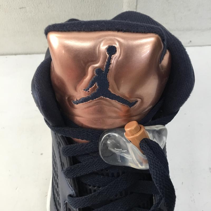 ナイキ NIKE スニーカー スニーカー 136027-416 Air Jordan 5 Retro Bronze 26.0cm ロゴ、文字 紺 / ネイビー / X 桃 / ピンク /  メンズ USED 古着 中古 10140753