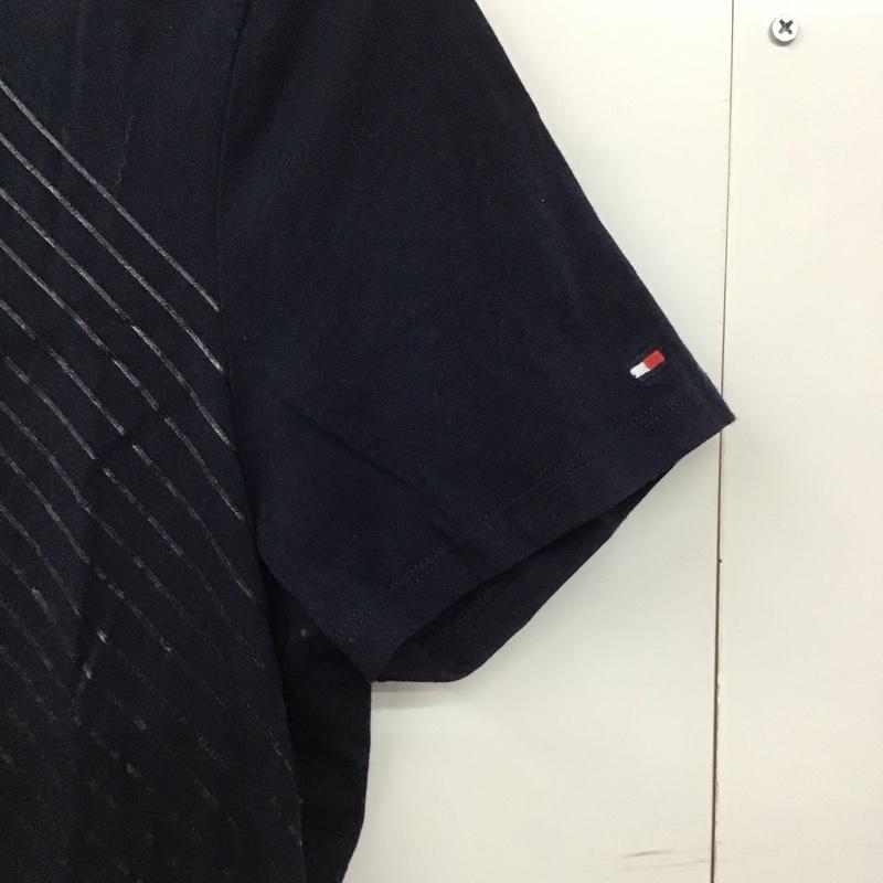 トミーヒルフィガー TOMMY HILFIGER Tシャツ 半袖 半袖カットソー プリントTシャツ クルーネックカットソー S プリント 紺 / ネイビー /  メンズ USED 古着 中古 10145827