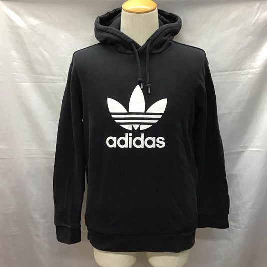 アディダス adidas パーカー 長袖 CW1240 トレフォイル フーディ L ロゴ、文字 黒 / ブラック /  メンズ USED 古着 中古 10121194
