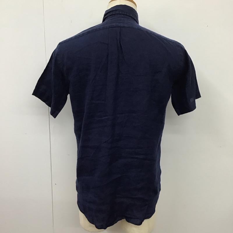 ラルフローレン RALPHLAUREN シャツ、ブラウス 半袖 リネン ボタンダウン XS ワンポイント 紺 / ネイビー /  メンズ USED 古着 中古 10114037