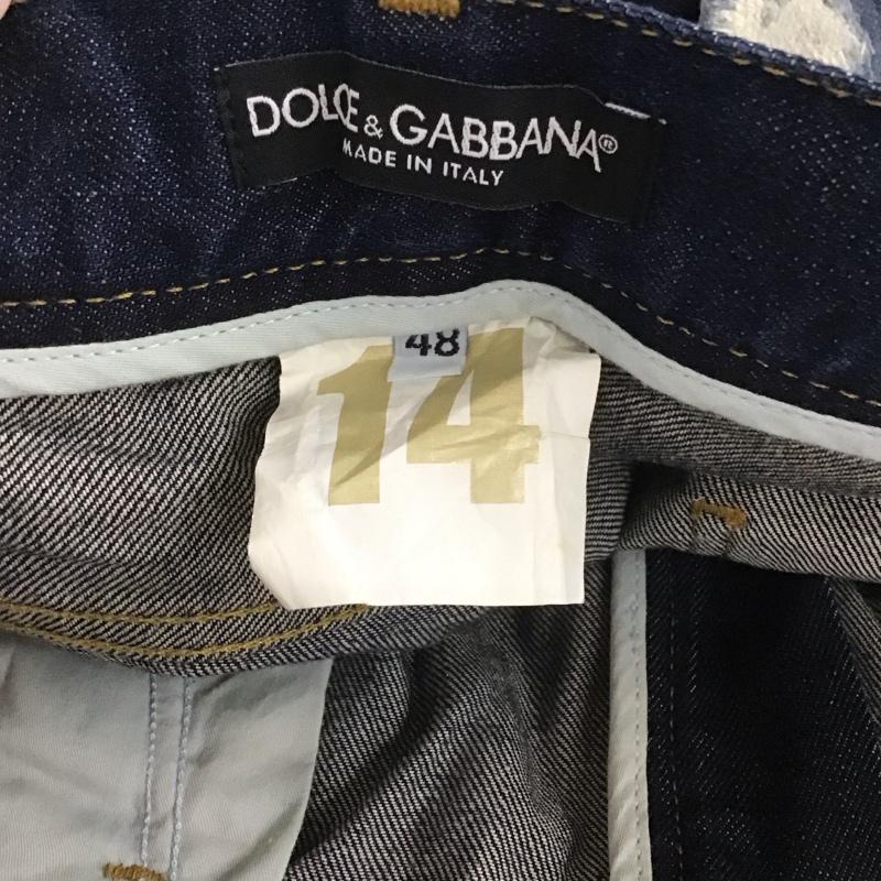 ドルチェアンドガッバーナ DOLCE&GABBANA パンツ デニム、ジーンズ デニムパンツ スリムパンツ カジュアルパンツ 48 ダメージ加工 インディゴ / インディゴ /  メンズ USED 古着 中古 10137961