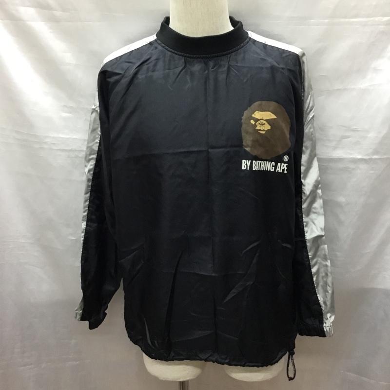 アベイシングエイプ A BATHING APE カットソー 長袖 ナイロン XS プリント 黒 / ブラック / X 灰 / グレー /  メンズ USED 古着 中古 10118954