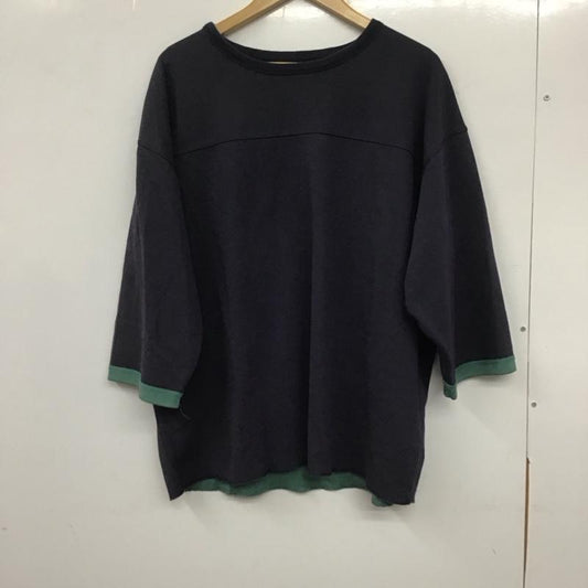 ニコアンド niko and... Tシャツ 半袖 半袖カットソー 無地Tシャツ クルーネックカットソー L 無地 紺 / ネイビー /  メンズ USED 古着 中古 10138092