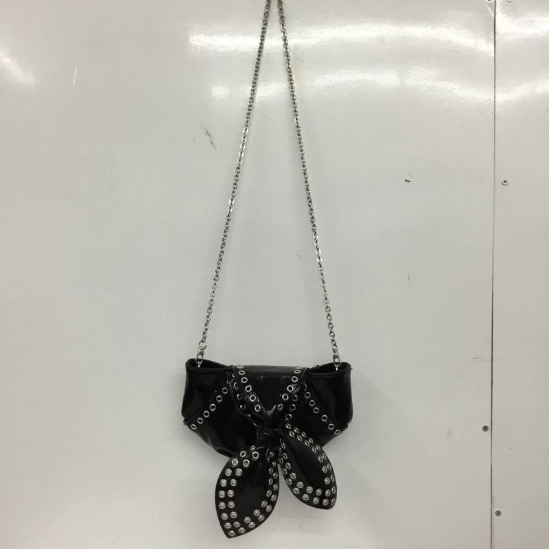 ザラ ZARA ショルダーバッグ ショルダーバッグ 6334 410 800 リボン チェーンショルダー 無地 黒 / ブラック /  レディース USED 古着 中古 10149480