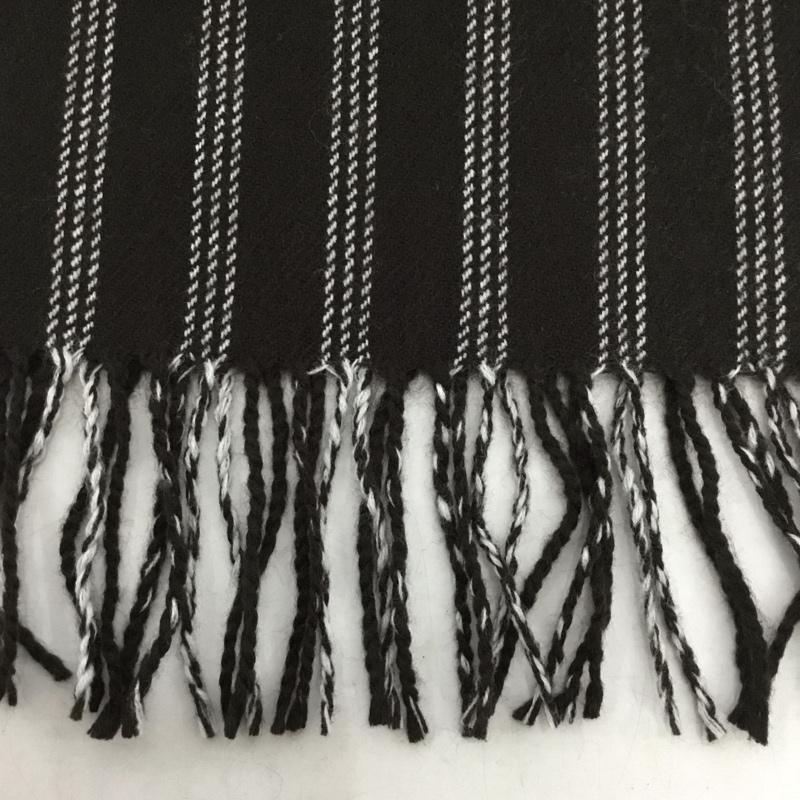 ビームス BEAMS マフラー マフラー フリンジ ストライプ ダークブラウン / ダークブラウン / X 白 / ホワイト /  メンズ USED 古着 中古 10130557