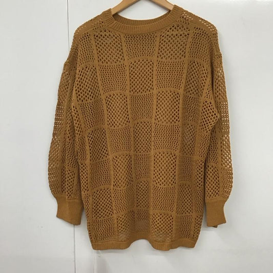ローリーズファーム LOWRYS FARM ニット、セーター 長袖 FREE 無地 茶 / ブラウン /  レディース USED 古着 中古 10131568