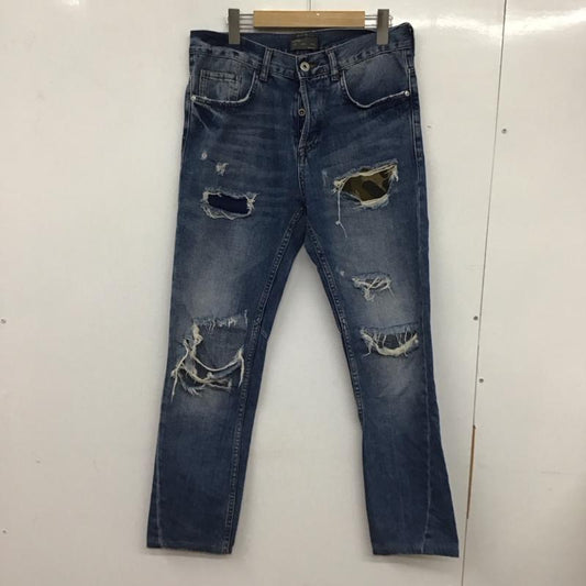 ザラメン ZARA MAN パンツ デニム、ジーンズ デニムパンツ スリムパンツ カジュアルパンツ ストレッチパンツ 38インチ ダメージ加工 インディゴ / インディゴ /  メンズ USED 古着 中古 10133656