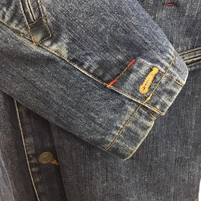 パパス PAPAS ジャケット、上着 ジャケット、ブレザー デニムジャケット カラージャケット 長袖ジャケット ブルゾン L 無地 インディゴ / インディゴ /  メンズ USED 古着 中古 10124694