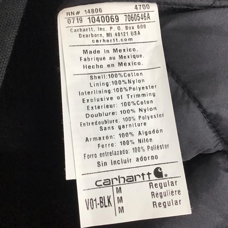 カーハート Carhartt ベスト ベスト ジップアップベスト ノースリーブカットソー アウター M ロゴ、文字 黒 / ブラック /  メンズ USED 古着 中古 10137337