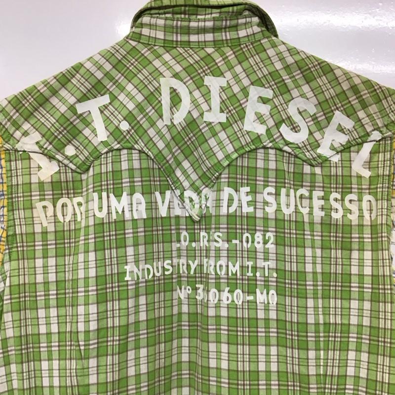 ディーゼル DIESEL シャツ、ブラウス 半袖 ノースリーブシャツ フロントボタン L チェック マルチカラー / マルチカラー /  メンズ USED 古着 中古 10149709