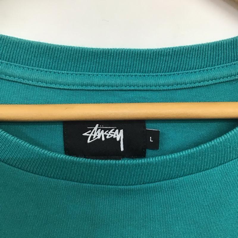 ステューシー STUSSY Tシャツ 半袖 半袖カットソー プリントTシャツ クルーネックカットソー L ロゴ、文字 青 / ブルー /  メンズ USED 古着 中古 10140312