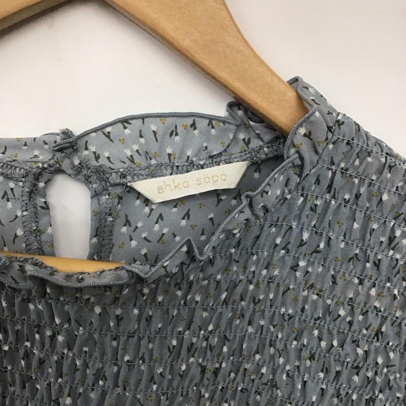 エヘカソポ ehka sopo カットソー 半袖 FREE 総柄 水色 / ライトブルー /  レディース USED 古着 中古 10141560