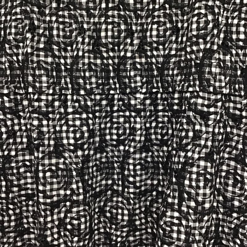 インゲボルグ INGEBORG ワンピース ミニスカート 半袖ワンピース フレアスカート クルーネック ミニスカート 刺繍 白 / ホワイト / X 黒 / ブラック /  レディース USED 古着 中古 10142680