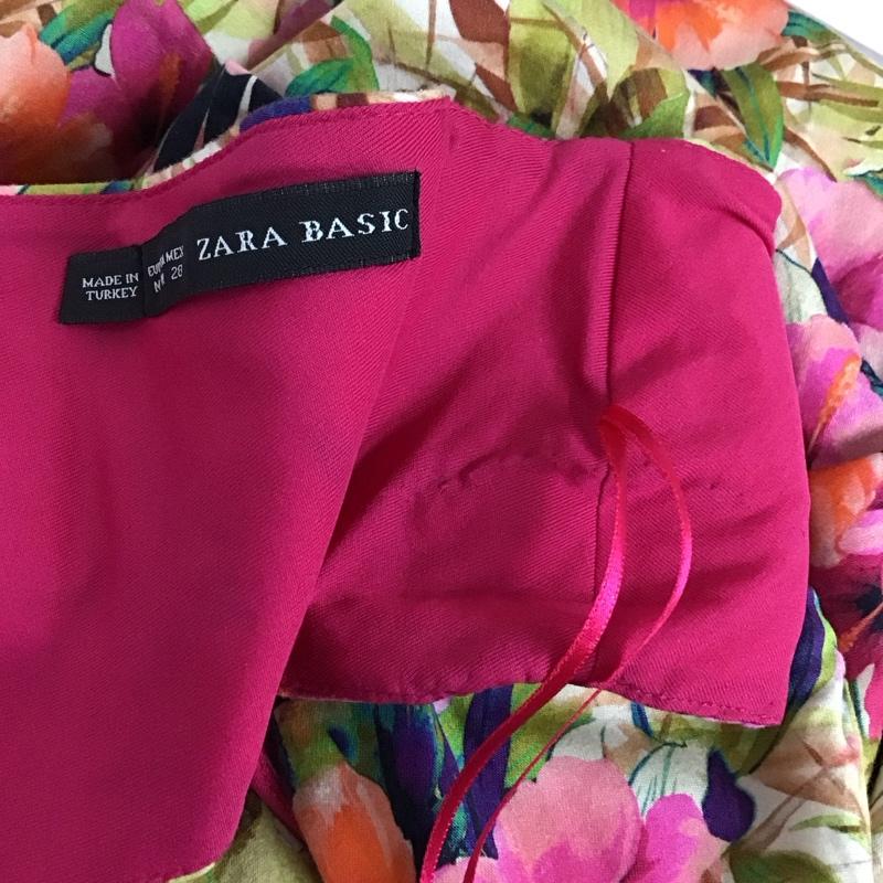 ザラ ZARA ワンピース ひざ丈スカート M 総柄 マルチカラー / マルチカラー /  レディース USED 古着 中古 10121422