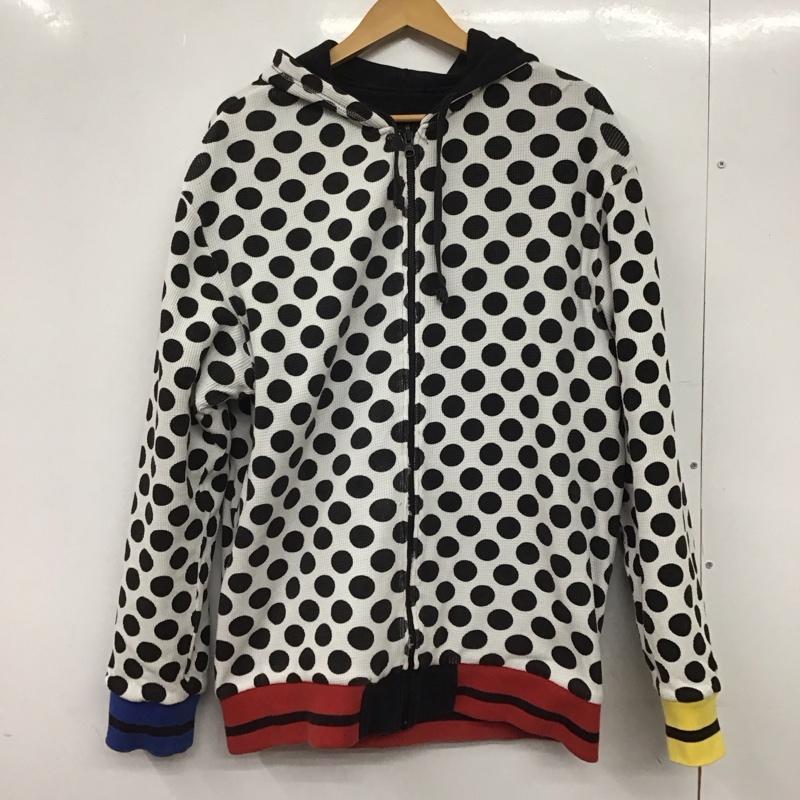 ステューシー STUSSY パーカー 長袖 ジップアップパーカー リバーシブル XL ロゴ、文字 X ドット 黒 / ブラック / X 白 / ホワイト /  メンズ USED 古着 中古 10144856