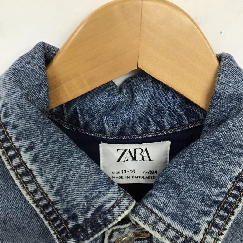 ザラ ZARA ジャケット、上着 ジャケット、ブレザー デニムジャケット Gジャン 160cm 無地 水色 / ライトブルー /  ガールズ USED 古着 中古 10121530