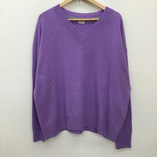 グリーンレーベルリラクシング green label relaxing ニット、セーター 長袖 3613-136-2376 FREE 無地 紫 / パープル /  レディース USED 古着 中古 10136780