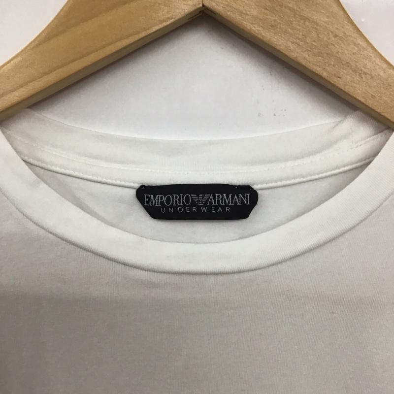エンポリオアルマーニ EMPORIO ARMANI Tシャツ 半袖 半袖カットソー プリントTシャツ クルーネックカットソー M ロゴ、文字 白 / ホワイト /  メンズ USED 古着 中古 10132299