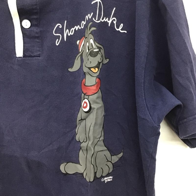 ショーナンボー Shonanbo Tシャツ 半袖 半袖カットソー プリントTシャツ ヘンリーネックカットソー XL プリント 紺 / ネイビー /  メンズ USED 古着 中古 10136093