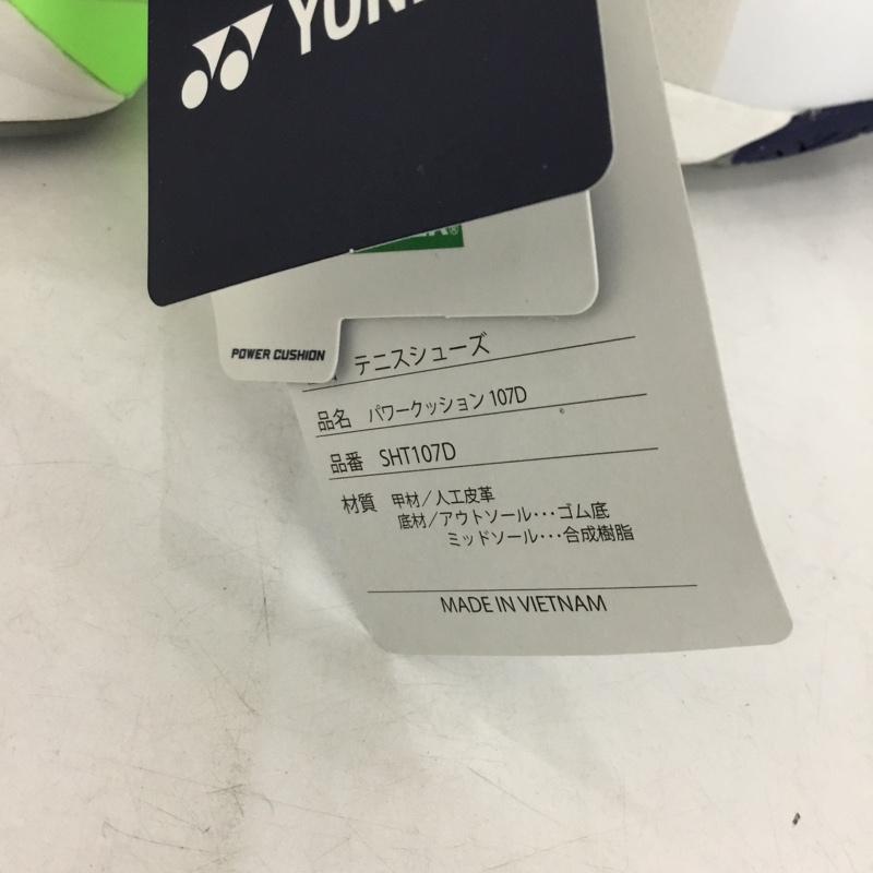 ヨネックス YONEX スニーカー スニーカー SHT107D テニスシューズ パワークッション 107D 22.5cm 箱有 22.5cm ロゴ、文字 白 / ホワイト / X 紺 / ネイビー / X 薄緑 / ライトグリーン /  レディース USED 古着 中古 10147967