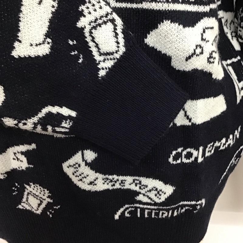 コールマン Coleman ニット、セーター 長袖 長袖ニットカットソー ニット セーター クルーネックニット M ロゴ、文字 紺 / ネイビー /  メンズ USED 古着 中古 10116617