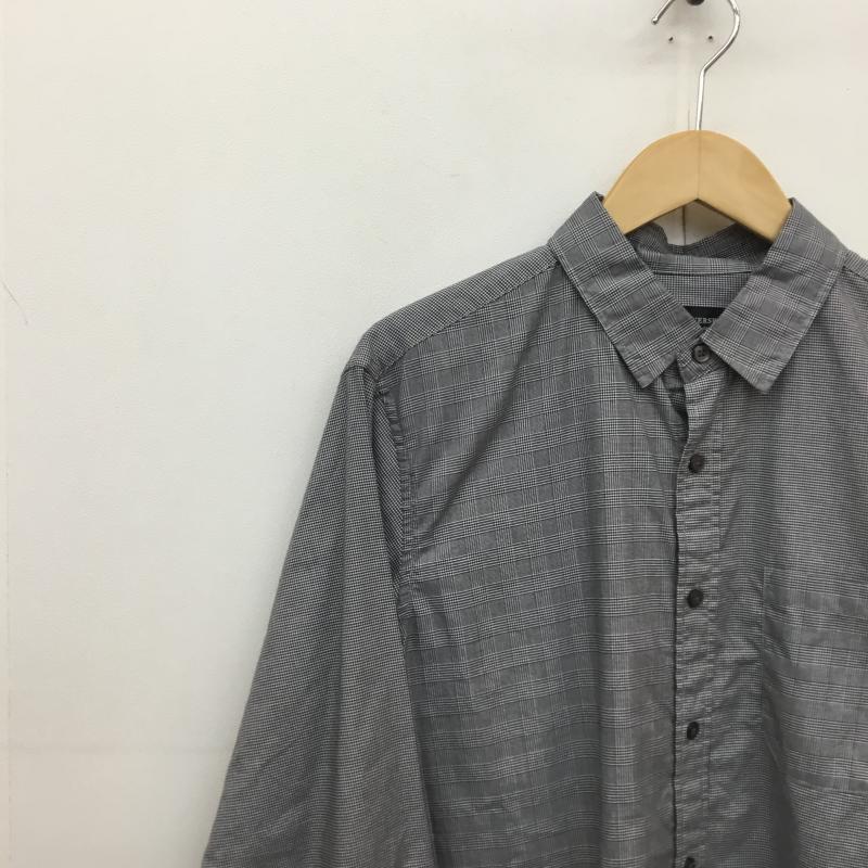 ナノユニバース nano・universe シャツ、ブラウス 長袖 NANO UNIVERSE クレイジーチェックワイドシャツ　668-9220026 M チェック 白 / ホワイト / X 黒 / ブラック /  メンズ USED 古着 中古 10127623