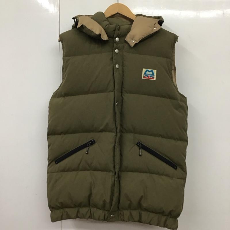 マウンテンイクイップメント MOUNTAIN EQUIPMENT ベスト ベスト ダウンベスト ノースリーブ 前ボタン ジップアップベスト L ロゴ、文字 カーキ / カーキ /  メンズ USED 古着 中古 10131551