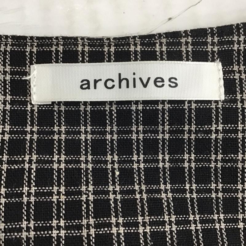 アルシーヴ archives ワンピース ひざ丈スカート OP-0796 パワショルミニワンピース 半袖ワンピース チェックワンピース FREE チェック 黒 / ブラック / X 白 / ホワイト /  レディース USED 古着 中古 10110889