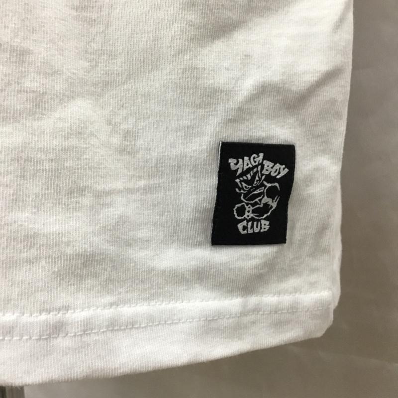 パブリュクス PUBLUX Tシャツ 半袖 半袖カットソー プリントTシャツ クルーネックカットソー L ロゴ、文字 白 / ホワイト /  メンズ USED 古着 中古 10114044