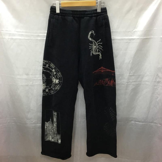 エンソウ ensou ボトムス ボトムス スウェットパンツ カジュアルパンツ ジャージ ワイドパンツ M プリント 黒 / ブラック /  メンズ USED 古着 中古 10111335