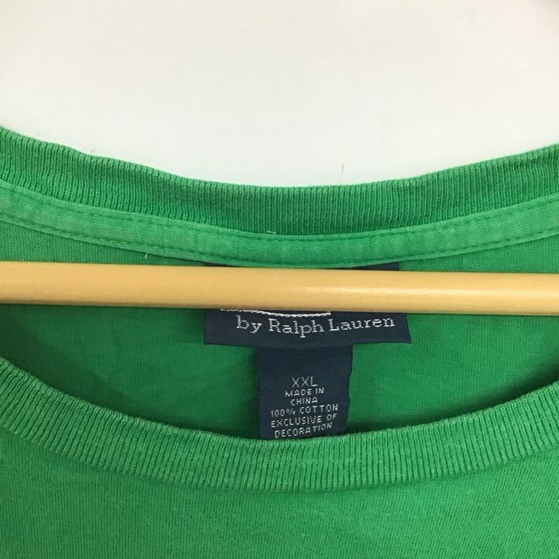 ポロバイラルフローレン Polo by RALPH LAUREN Tシャツ 半袖 半袖カットソー プリントTシャツ クルーネックカットソー XXL ロゴ、文字 緑 / グリーン /  メンズ USED 古着 中古 10145050