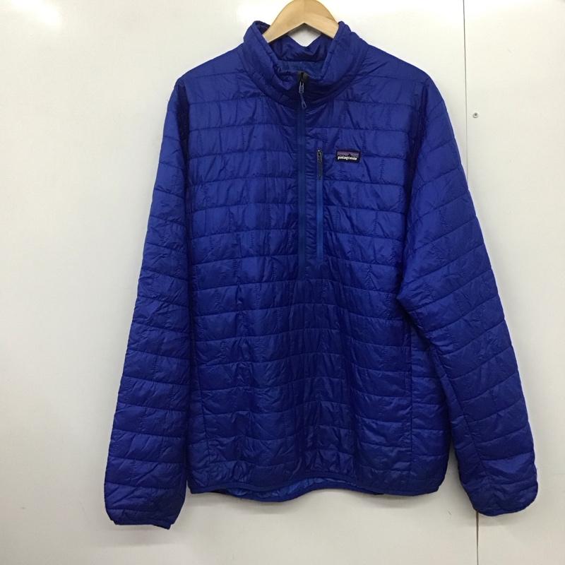 パタゴニア patagonia ジャケット、上着 ジャケット、ブレザー ジップアップジャケット ダウンジャケット アウター XL ロゴ、文字 青 / ブルー /  メンズ USED 古着 中古 10143191
