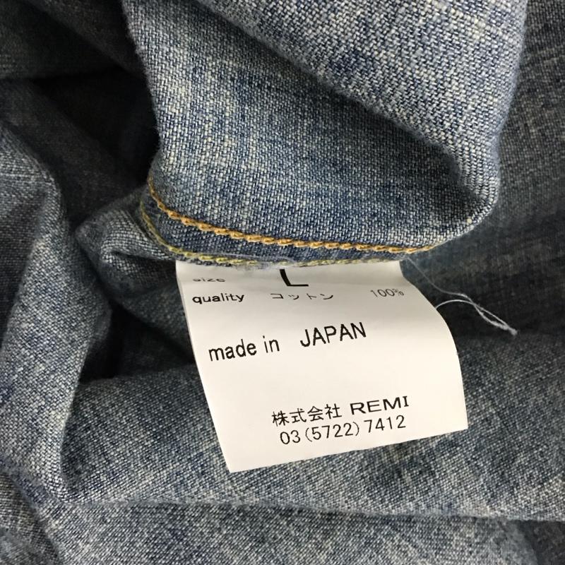 レミ レリーフ REMI RELIEF シャツ、ブラウス 長袖 長袖シャツ デニムシャツ カラーシャツ L 無地 インディゴ / インディゴ /  メンズ USED 古着 中古 10141227