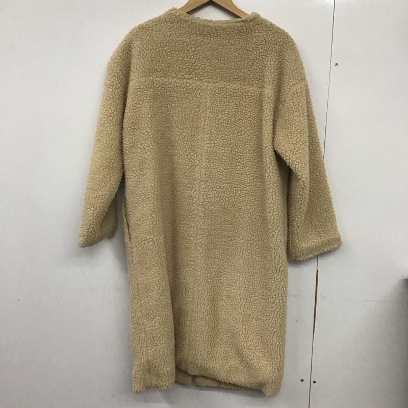 ビス ViS コート コート一般 BVO-3708-B フロントZIPノーカラーボアコート M 無地 ベージュ / ベージュ /  レディース USED 古着 中古 10132861